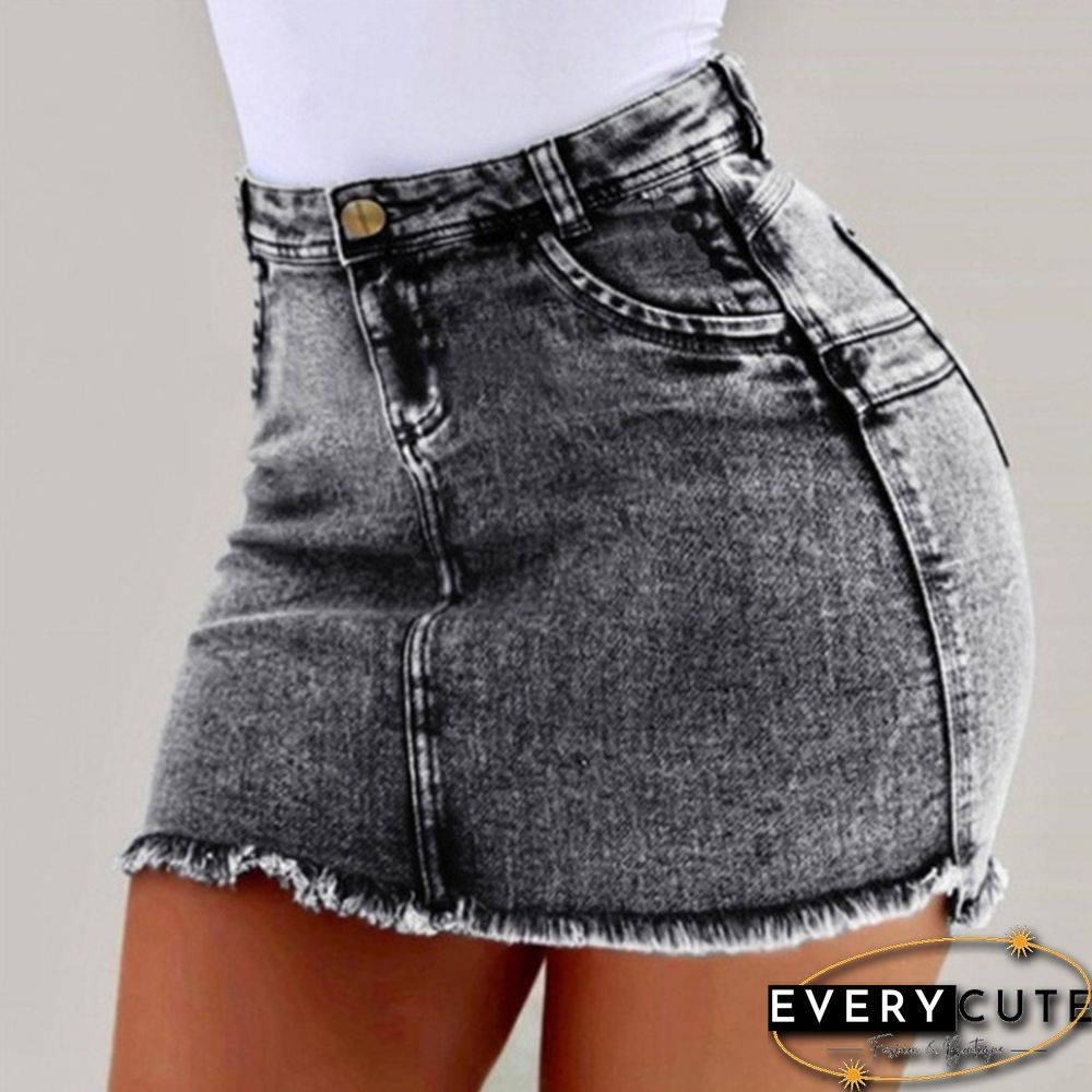 Women Fashion Summer Denim Skirts Slim Fit Casual Pack Hip Jeans Short Skirt Plus Size S~3Xl