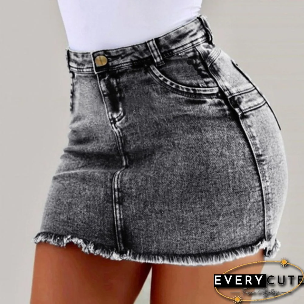 Women Fashion Summer Denim Skirts Slim Fit Casual Pack Hip Jeans Short Skirt Plus Size S~3Xl
