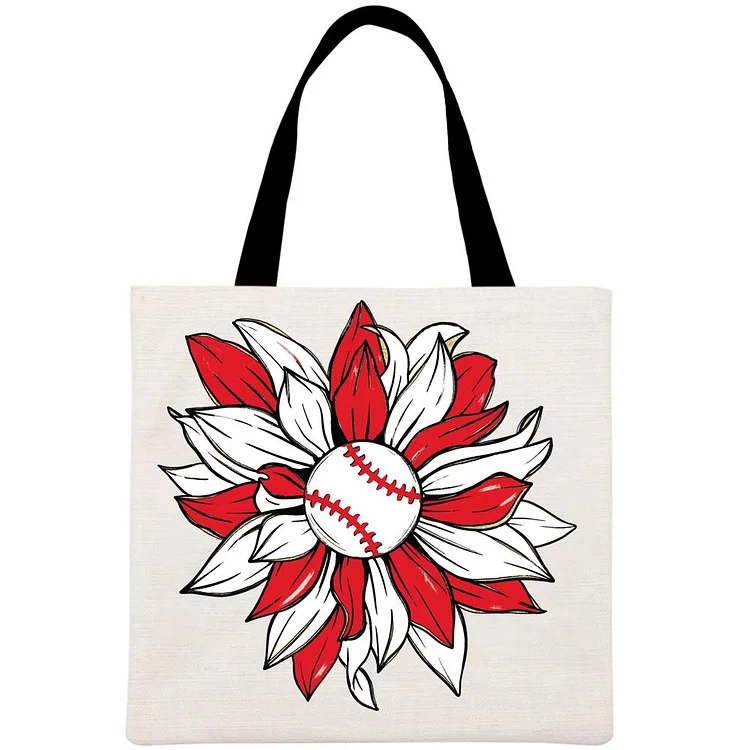 Baseball sunflower Printed Linen Bag-Annaletters
