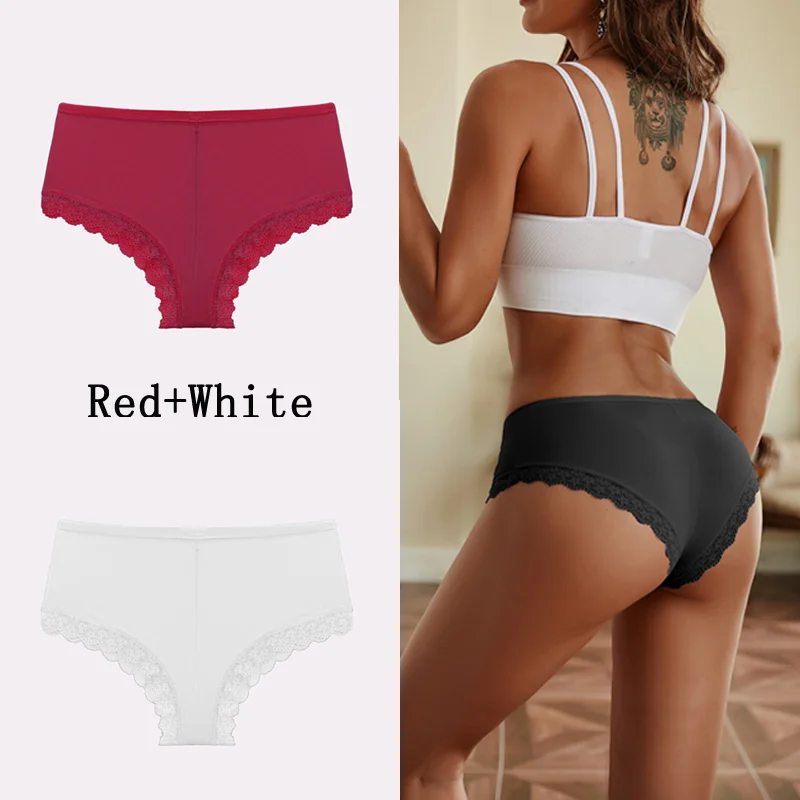 Billionm Women Panties Sexy Lace Briefs Solid Seamless Underwear Female Comfortable Intimate Lingerie Floral Underpants M-2XL