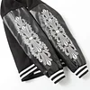 Chrome Hearts Cross Embroidered Leather Sleeve Varsity Jacket - Black Street Style 116