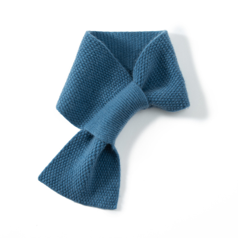 100% Cashmere Ribbed Knit Neck Scarf REAL SILK LIFE