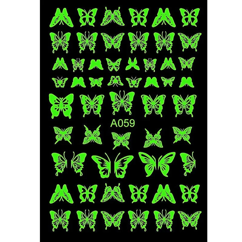 Holographic Butterfly Designs Sticker Nail Decal DIY Slider for Manicure Nail Art Watermark Manicure Decor-Nail Inspo