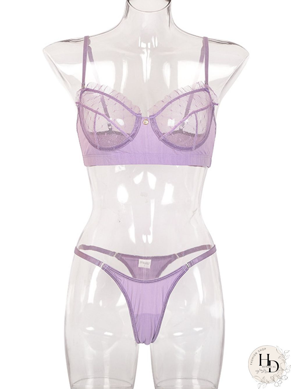 Lace Mesh Eyelashes Lace Sling Lingerie Set