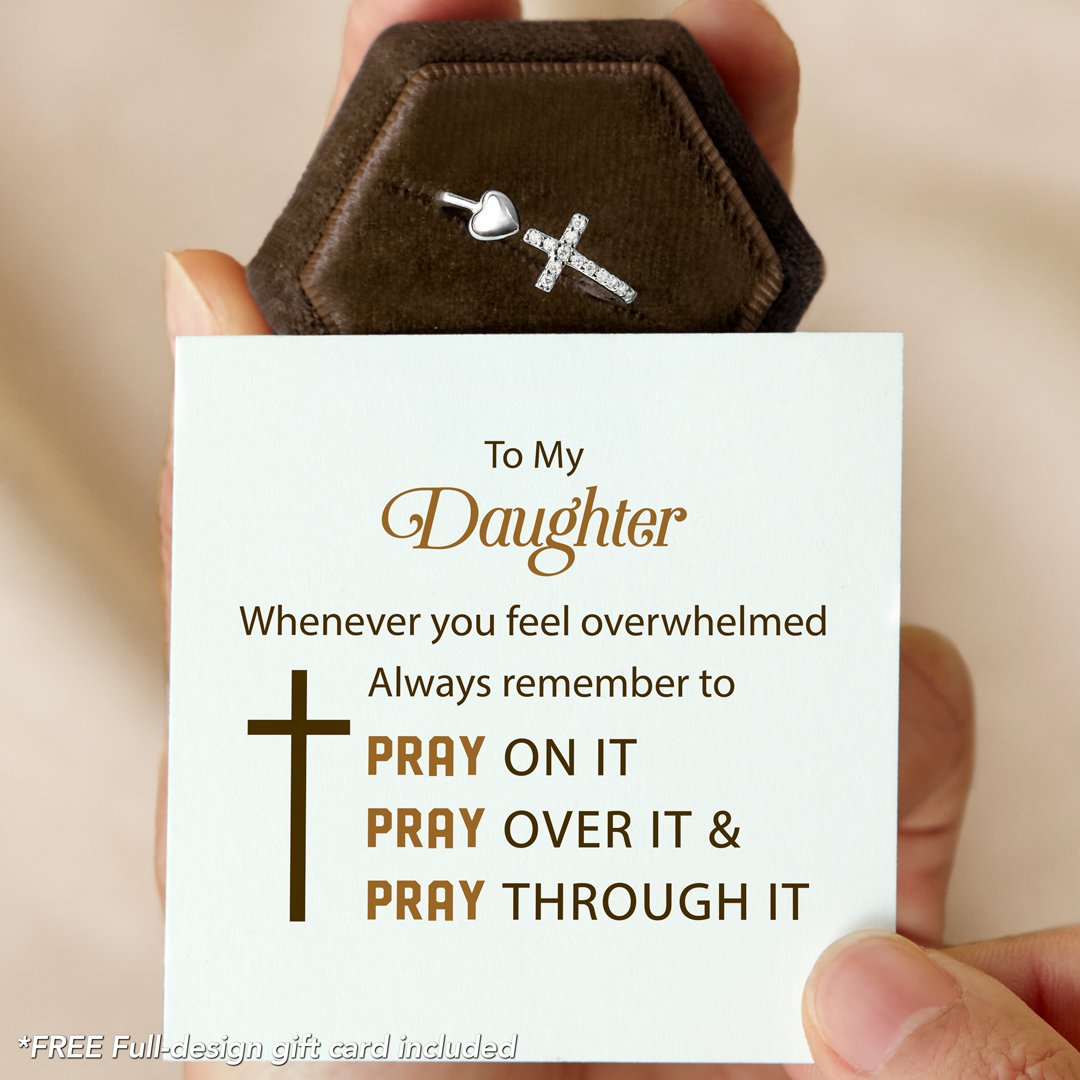 To My Daughter Pray On It Ring S925 - $10 Off Code: Cross10