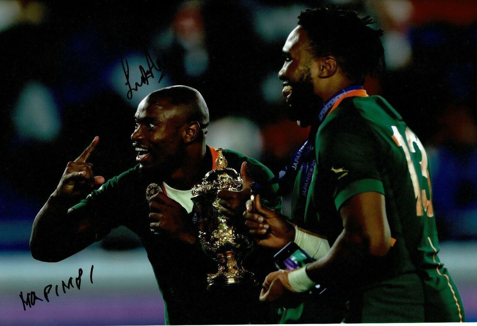 Makazole Mapimpi & Lukhanyo Am Signed 12X8 Photo Poster painting South Africa AFTAL COA (F)