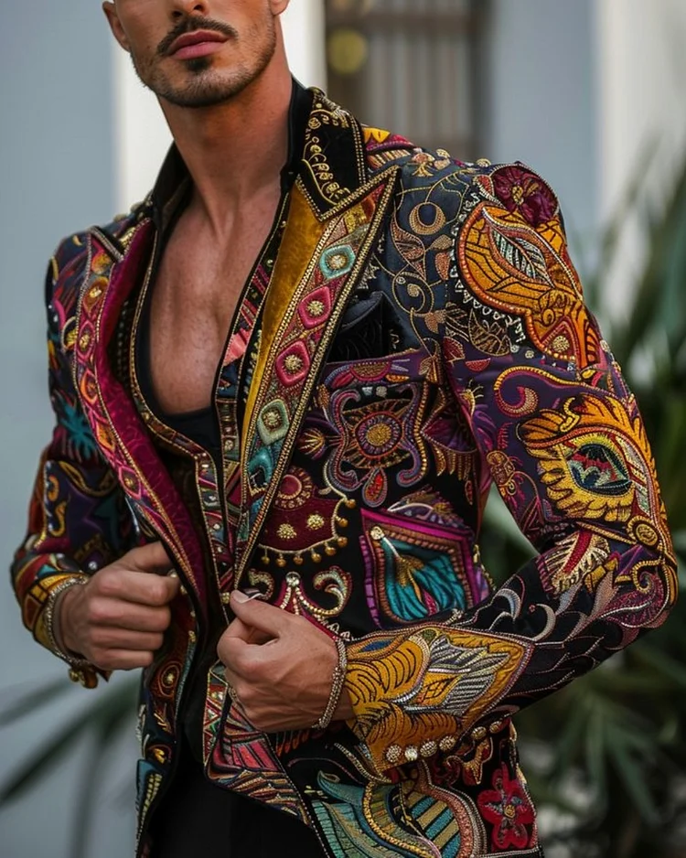 Men’s Vintage Embroidered Blazer