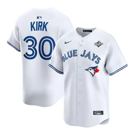 Youth Toronto Blue Jays #30 Alejandro Kirk  White 2025 World Series Home Replica Player Jersey