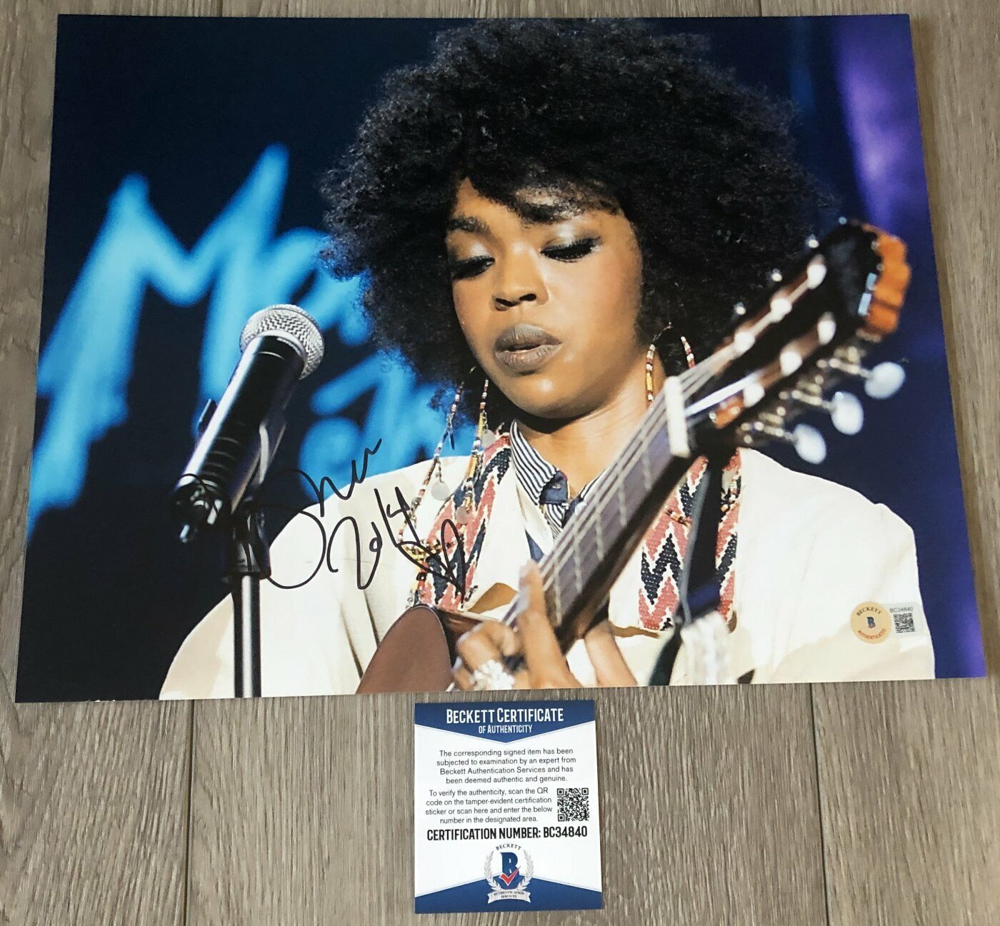 LAURYN HILL THE FUGEES SIGNED AUTOGRAPH 11x14 Photo Poster painting wEXACT PROOF BAS BECKETT COA