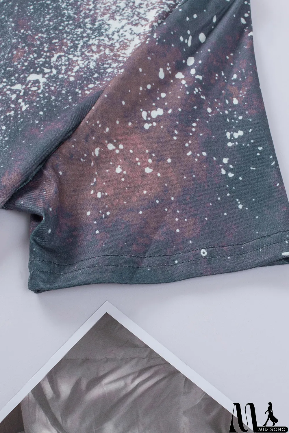 MidiSono - Blank Apparel - Multicolor Crew Neck Bleached Tie-dye Basic Tee