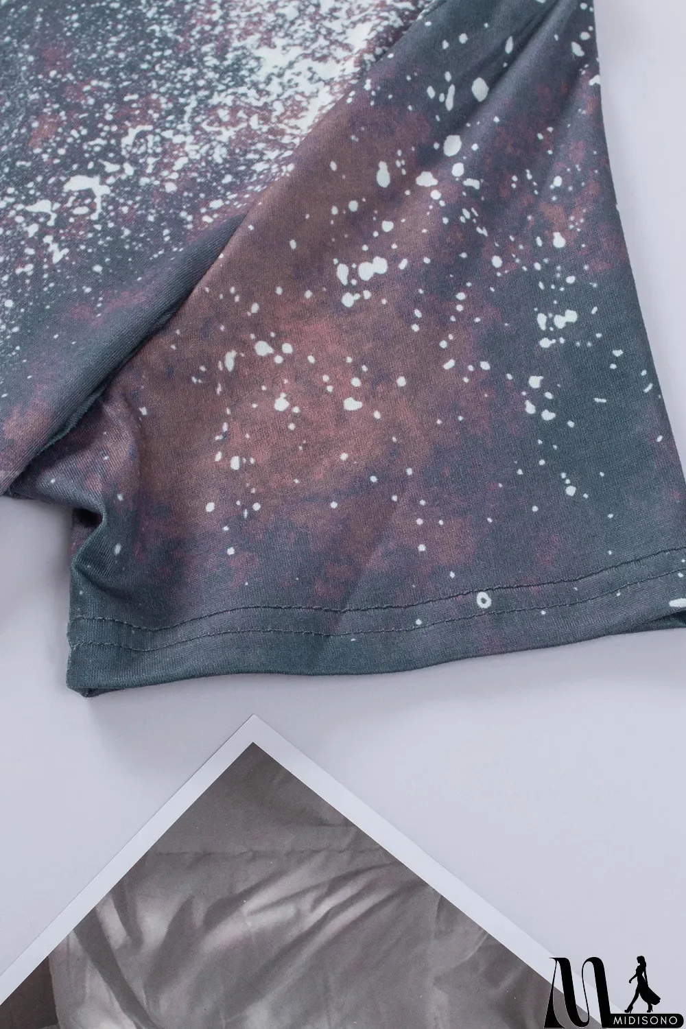 MidiSono - Blank Apparel - Multicolor Crew Neck Bleached Tie-dye Basic Tee