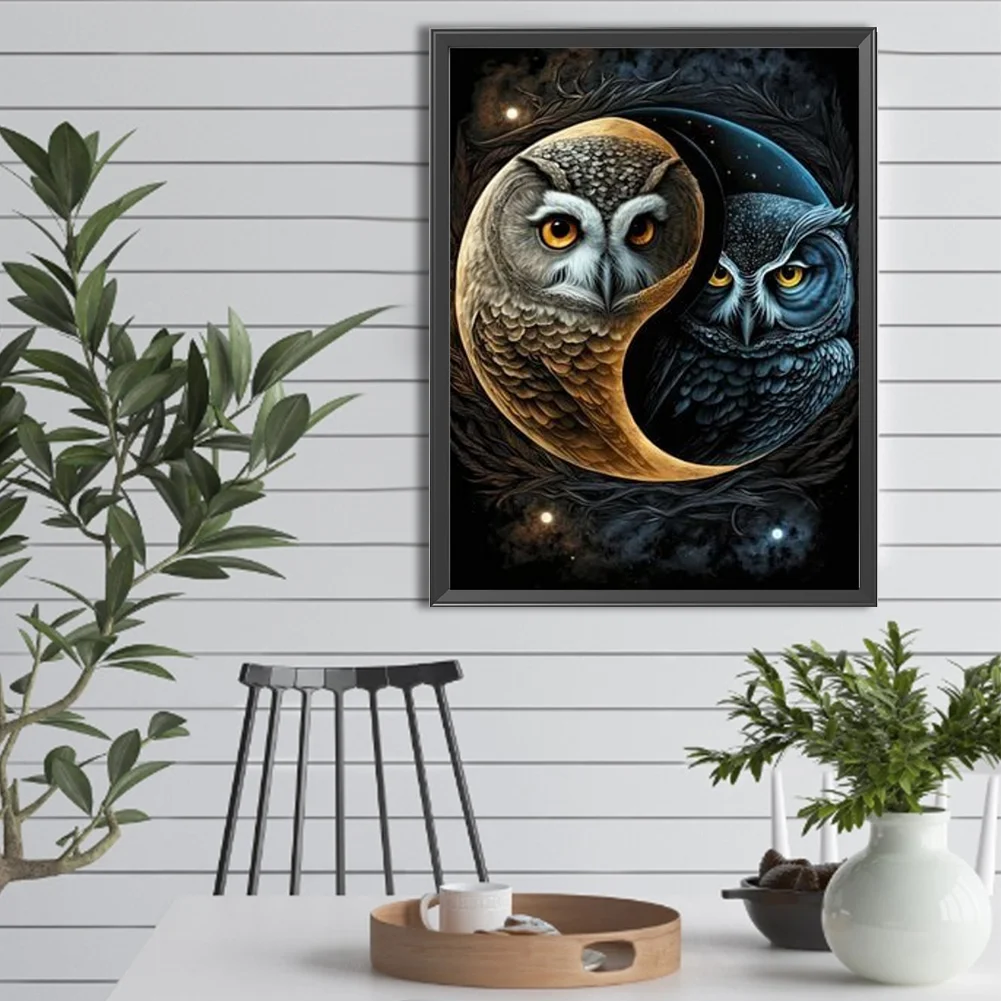 Full Round Diamond Painting 30*40cm - Yin Yang Eagle