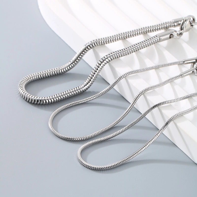 Minimalist Solid Color 304 Stainless Steel 18K Gold Plated Unisex Bracelets Men Chain Bracelets