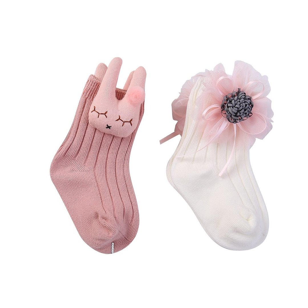 2018 Brand New Lot 2 Pairs Infant Baby Toddler BOY Socks Cotton 0~5Y Cute Girl NewBorn Kids 3D Animal Flowers Decoration Socks