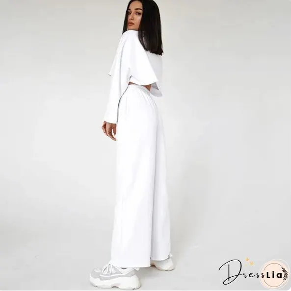 Callie Stylish Cropped Top And Joggers Set