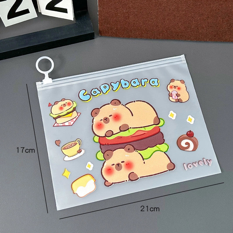 1 Piece Cartoon Learning Daily PVC Minimalist Stationery Storage Bag4