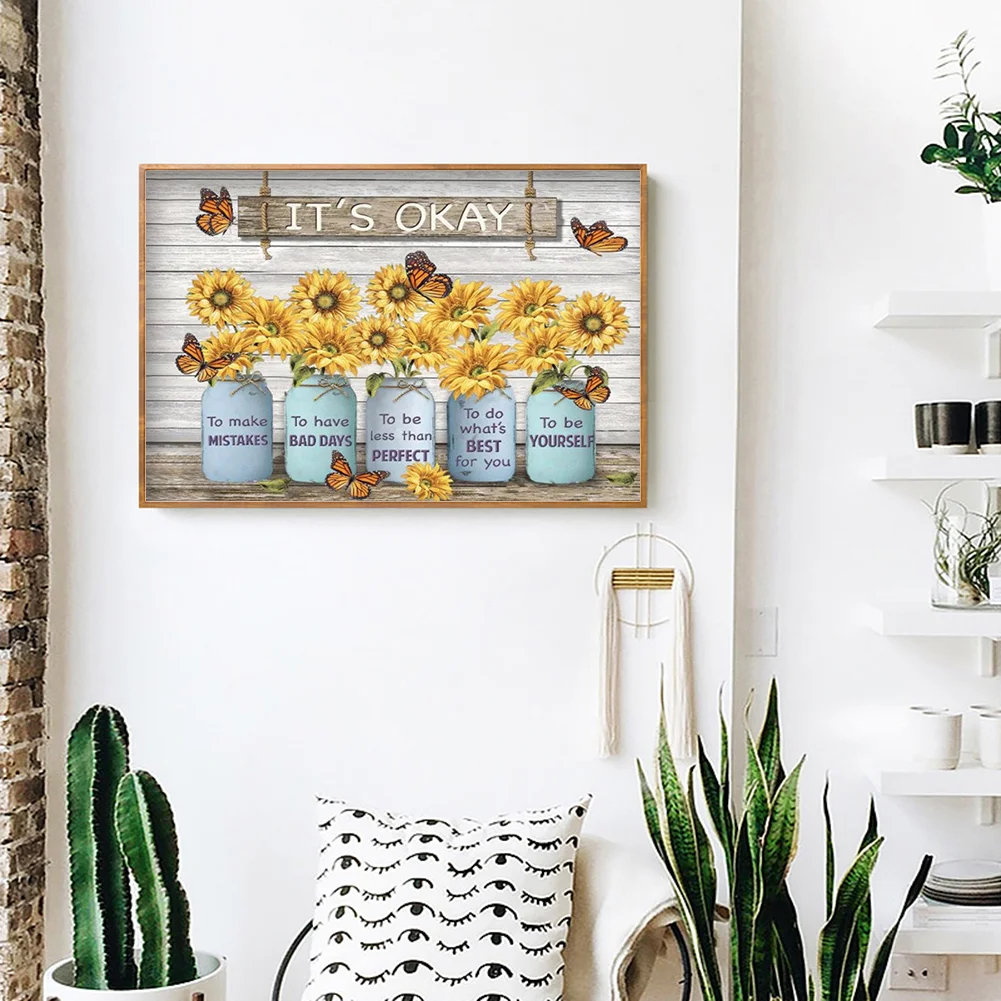 Diamond Painting - Full Round Drill - Flower Saying(50*40cm)