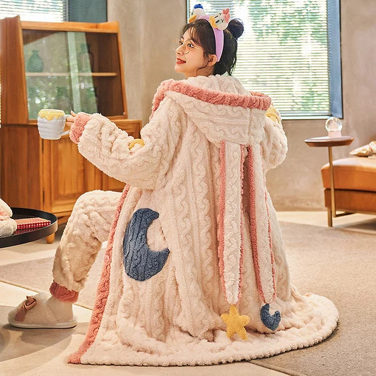 【50% OFF】Lovely Animal Plush Hooded Pajamas Set - Modakawa Modakawa
