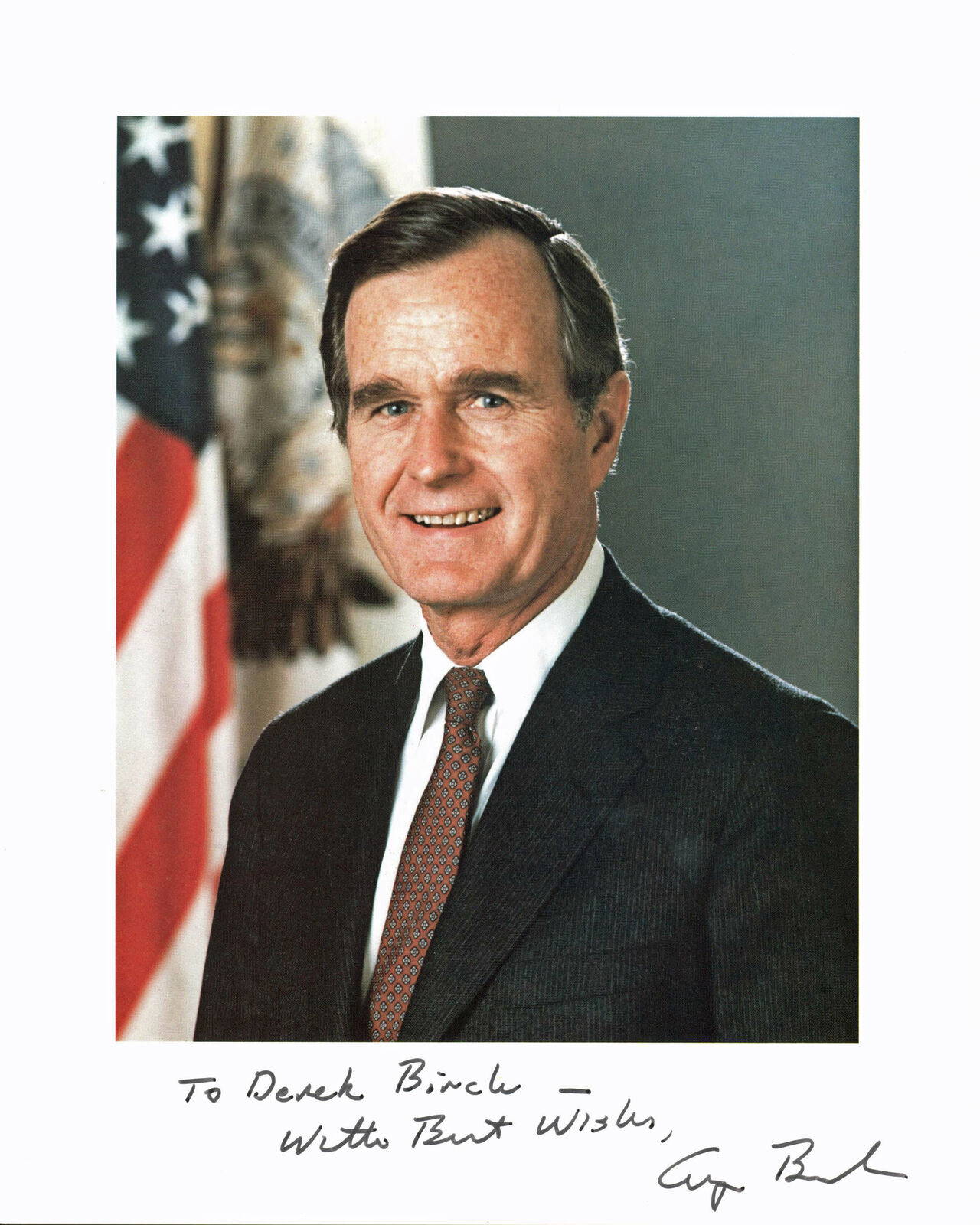 George H.W. Bush Best Wishes Authentic Signed 8x10 Photo Poster painting Autographed BAS #A10782