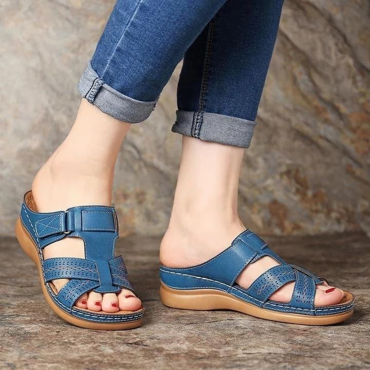 Summer Open Toe Comfy Walking Wedge Sandals Slippers