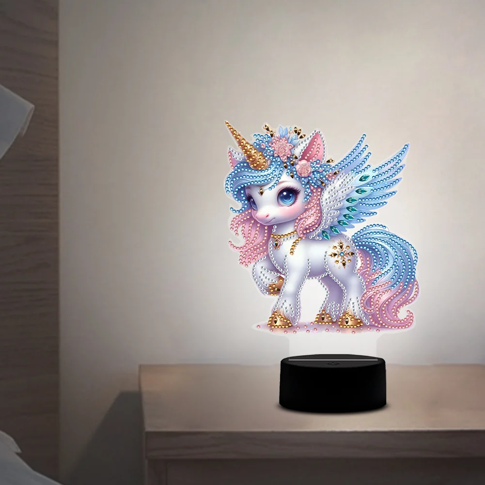 DIY Unicorn Diamond Painting Night Light Diamond Art Lamp Home Decoration 