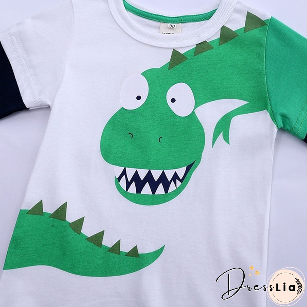 Cartoon Dinosaur Boys Long Sleeve T Shirt Children Kids Boys Spring Autumn Cotton Tops