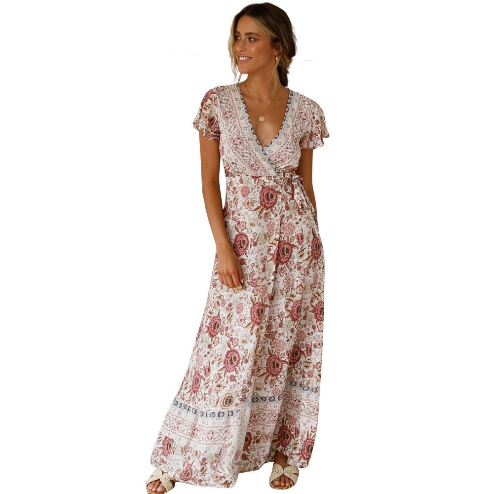 Leisure Holiday Printed Dress Sexy Dress Dress | EGEMISS
