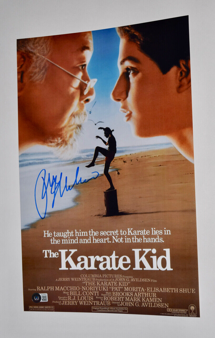 Ralph Macchio Signed The Karate Kid 11x17 Movie Poster Cobra Kai Beckett COA