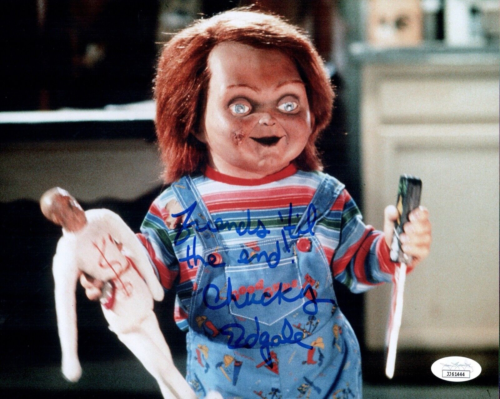 ED GALE Signed CHUCKY 8x10 Photo Poster painting Child's Play In Person Autograph JSA COA Cert