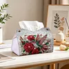 Diamond Painting Red Rose Hummingbird PU Leather Tissue Box for Napkin Holder