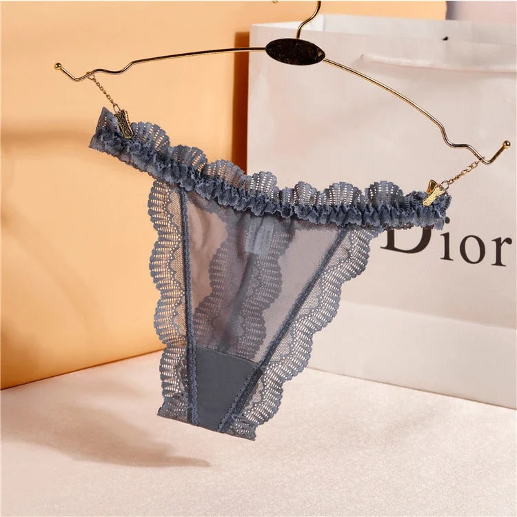 Women's Thong  Sexy Lace Panties Women Solid Briefs Seamless Transparent G-String Low Waist Sexy Mesh Underpants Female Lingerie