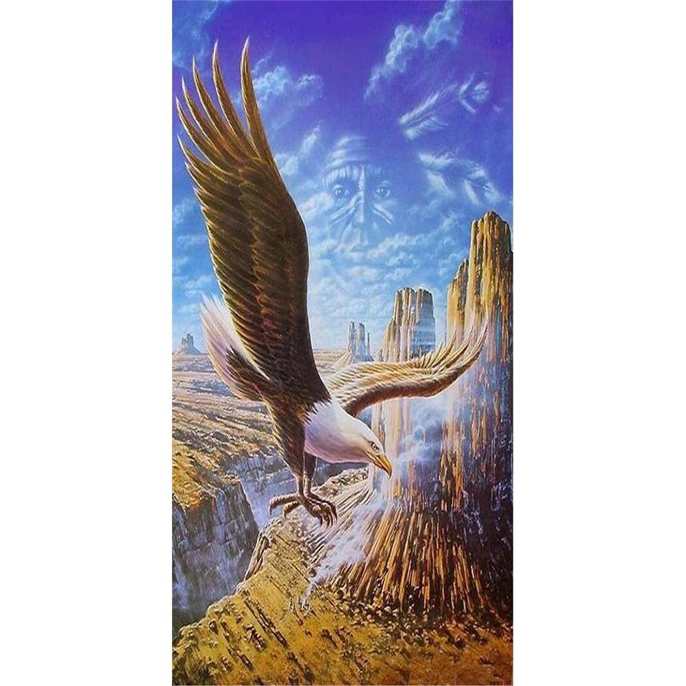 

45x85cm Round Drill Diamond Painting-Eagle Soaring, 501 Original