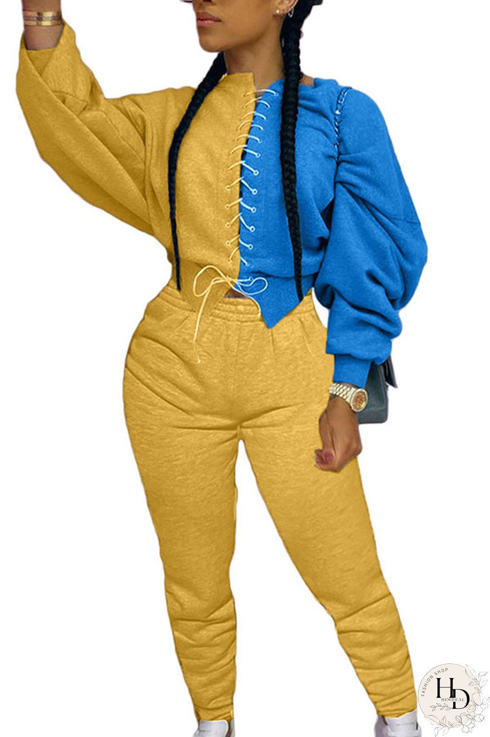 Grey Sexy Solid Patchwork O Neck Long Sleeve Short Two Pieces