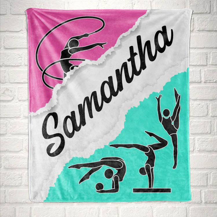 Personalized Gymnastics Blanket for Comfort & Unique| BKKid101[personalized name blankets][custom name blankets]