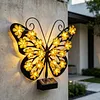 LED Solar-Powered Wall Lamp Hollow Out Wall Decoration Light Wrought Iron Decorative Light IP65 Waterproof Solar Ambient Landscape Lights for Villa Garden Courtyard Decor