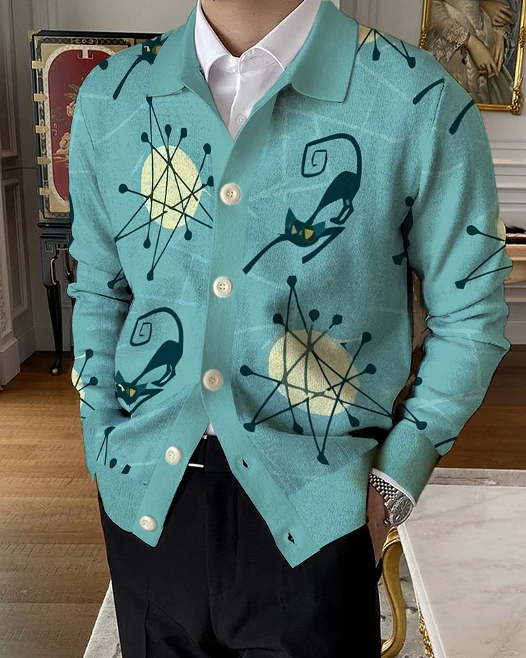 Men's Lapel Knitted Sweater Cardigan 20bf