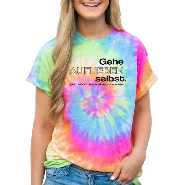 Women and Men Tie Dye Tee Hegel T T Shirt - Heather Prints Shirts