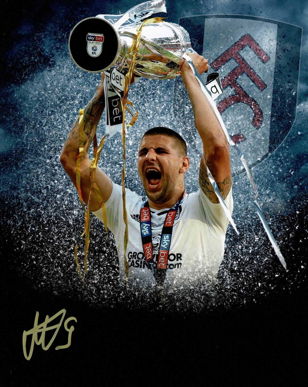 Aleksandar Mitrovic Signed 10X8 Photo Poster painting Fulham F.C. Autograph AFTAL COA (1198)