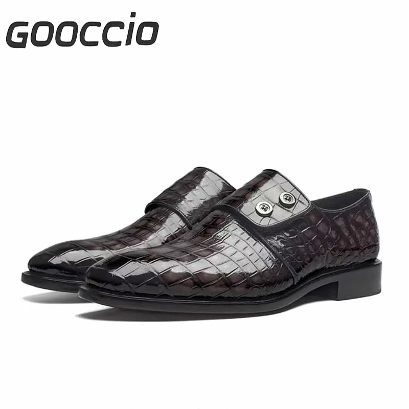 MY227 Crocodile Leather Dress Shoes/Monk Shoes For Men GOOCCIO   