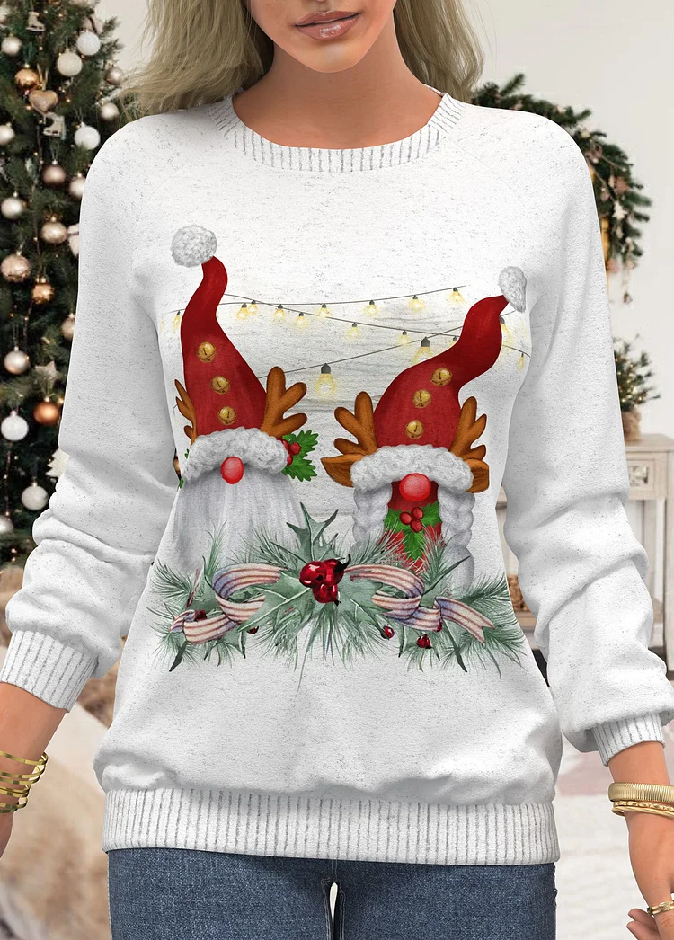 Plus Size Christmas Snowman Printed Sweater VangoghDress