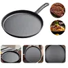 26cm Cast Iron Round Griddle Easy To Clean Flat Skillet Frying Pan for Cooking