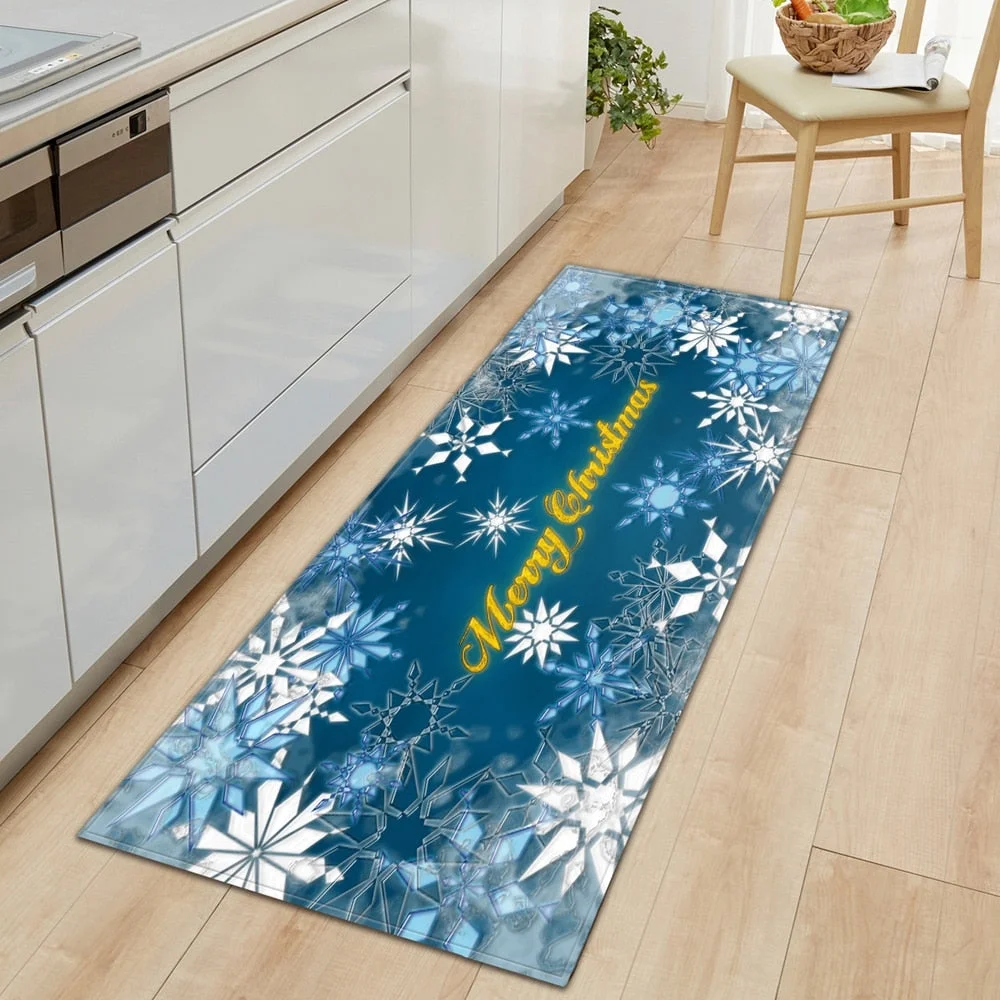 Kitchen Carpet Entrance Doormat Home Mat For Floor Merry Christmas Bedroom Tatami Dcorative Carpet Bath Anti-Slip Hallway Rugs