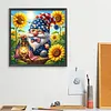 Sunflower Gnome 5D Square Drill Diamond Painting Kit 35x35cm for Adults Beginners DIY Home Decor Gift