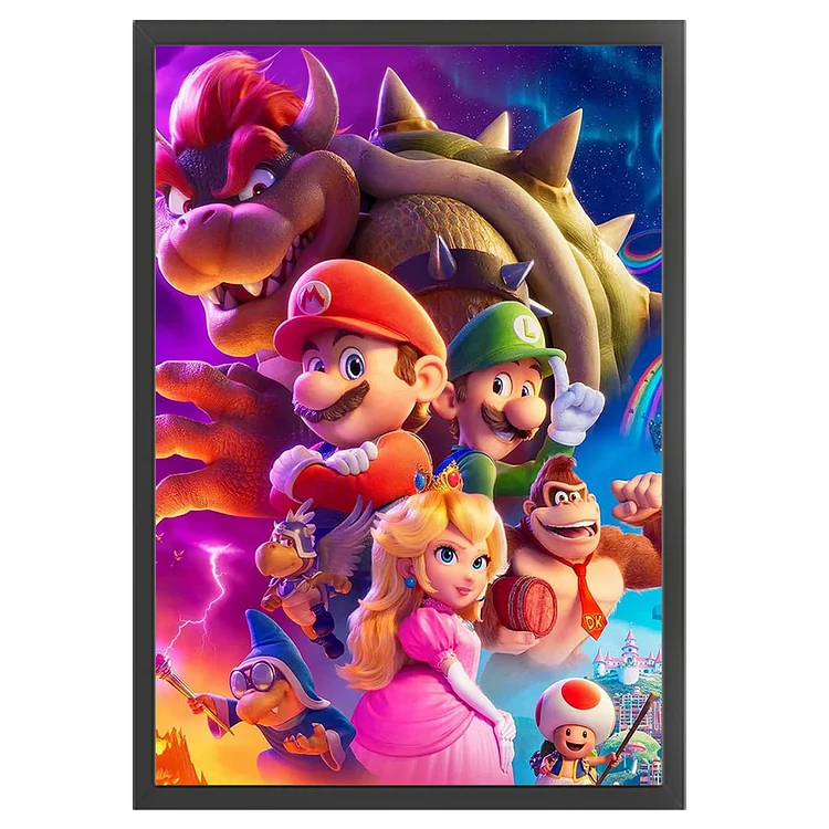 Huacan Brand】Super Mario Bros. 11CT Stamped Cross Stitch 40*60CM