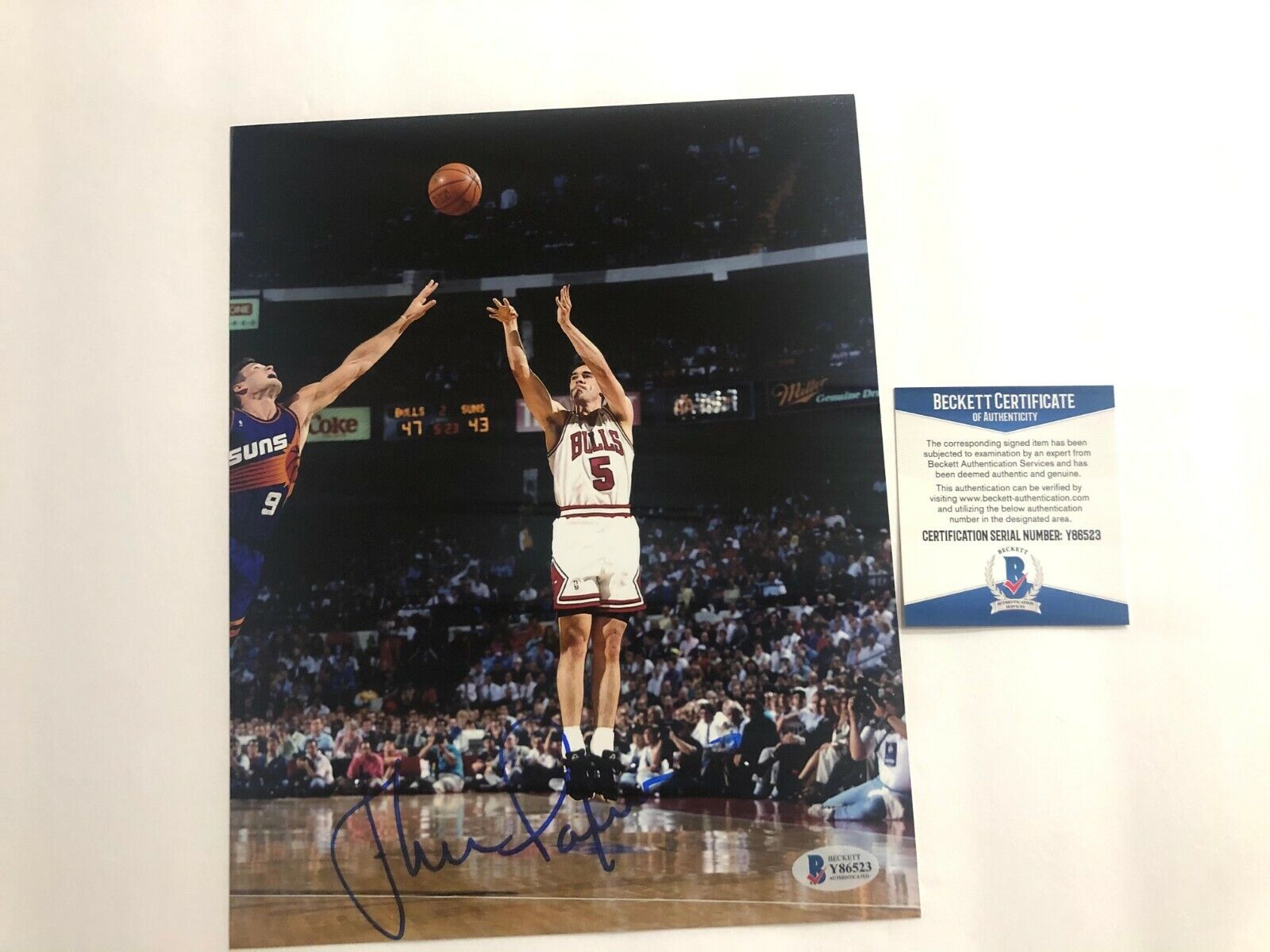 John Paxson Hot! signed autographed Bulls Jordan 8x10 Photo Poster painting Beckett BAS coa