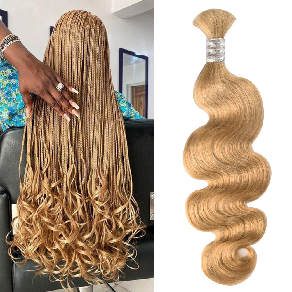 #27 Body Wave Hair Bulk | For Braiding | 100% Human Hair | BORUIHAIR