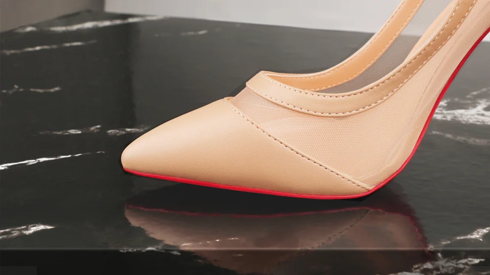 100mm/120mm Women's Breathable Mesh Pointed Toe Matte High Heel Sandals  Red Bottoms Pumps