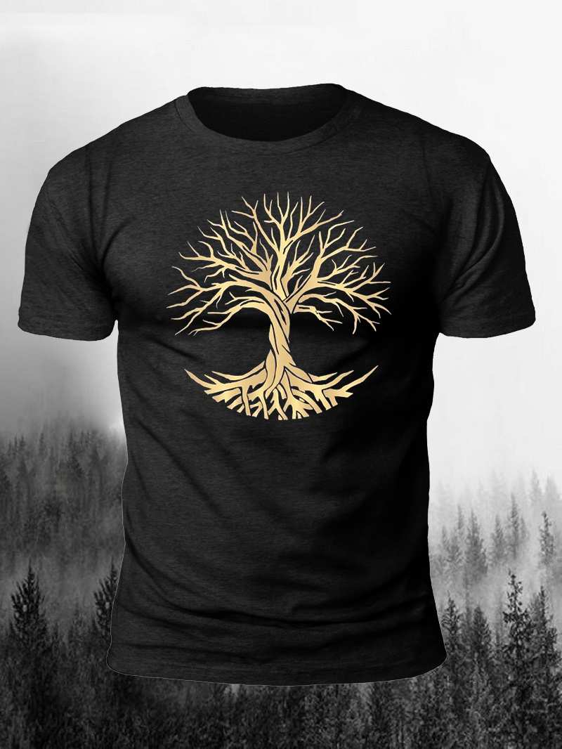 Tree Of Life Vector Symbol Print Short Sleeve Men's T-Shirt