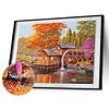 Diamond Painting-DIY Full Round Drill Wood House Waterwheel(50*40cm)