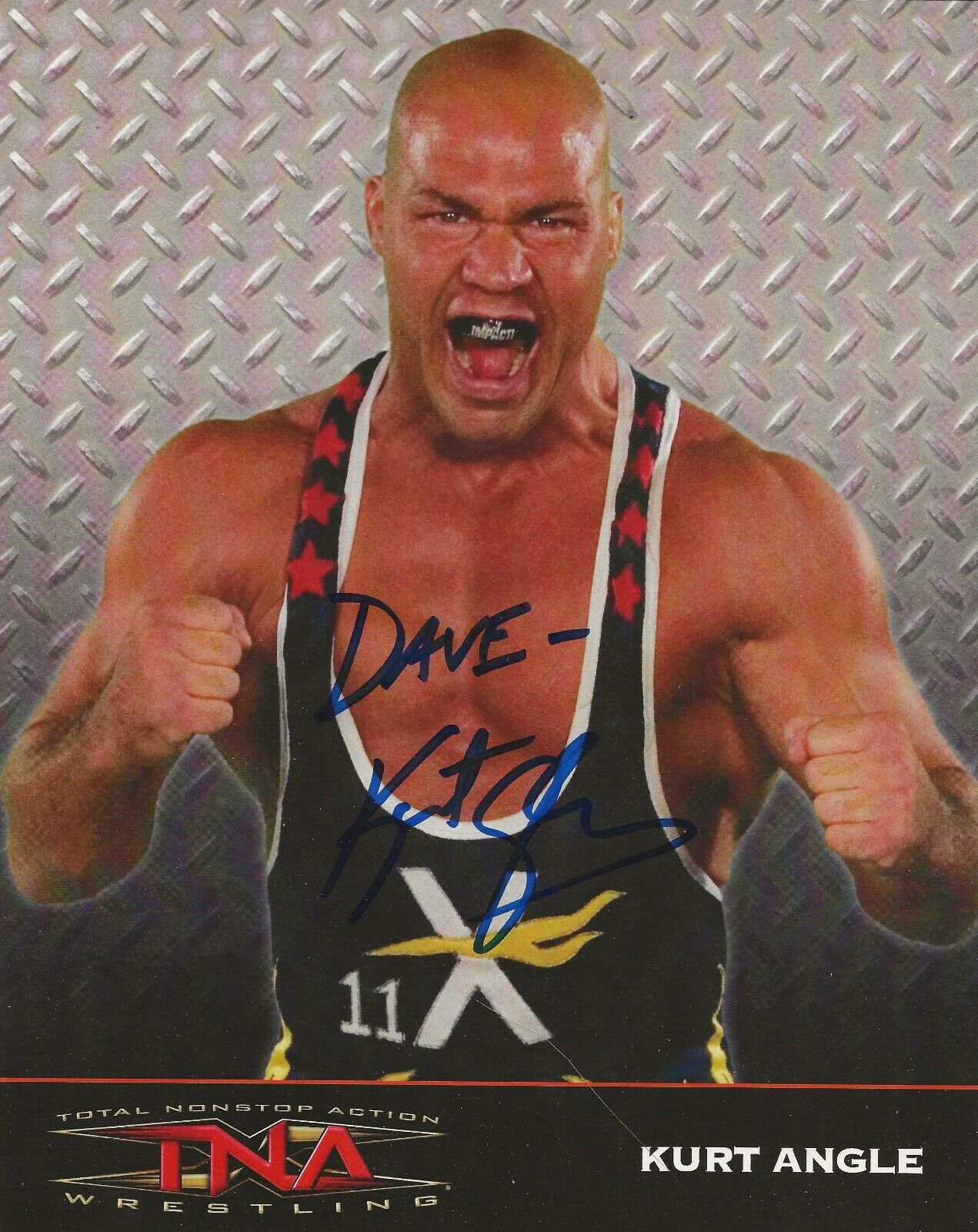 Kurt Angle REAL hand SIGNED Photo Poster painting #2 COA Wrestler Autographed WWE TNA